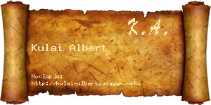 Kulai Albert névjegykártya