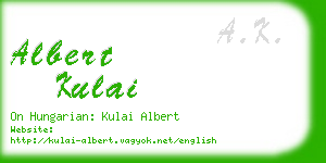 albert kulai business card